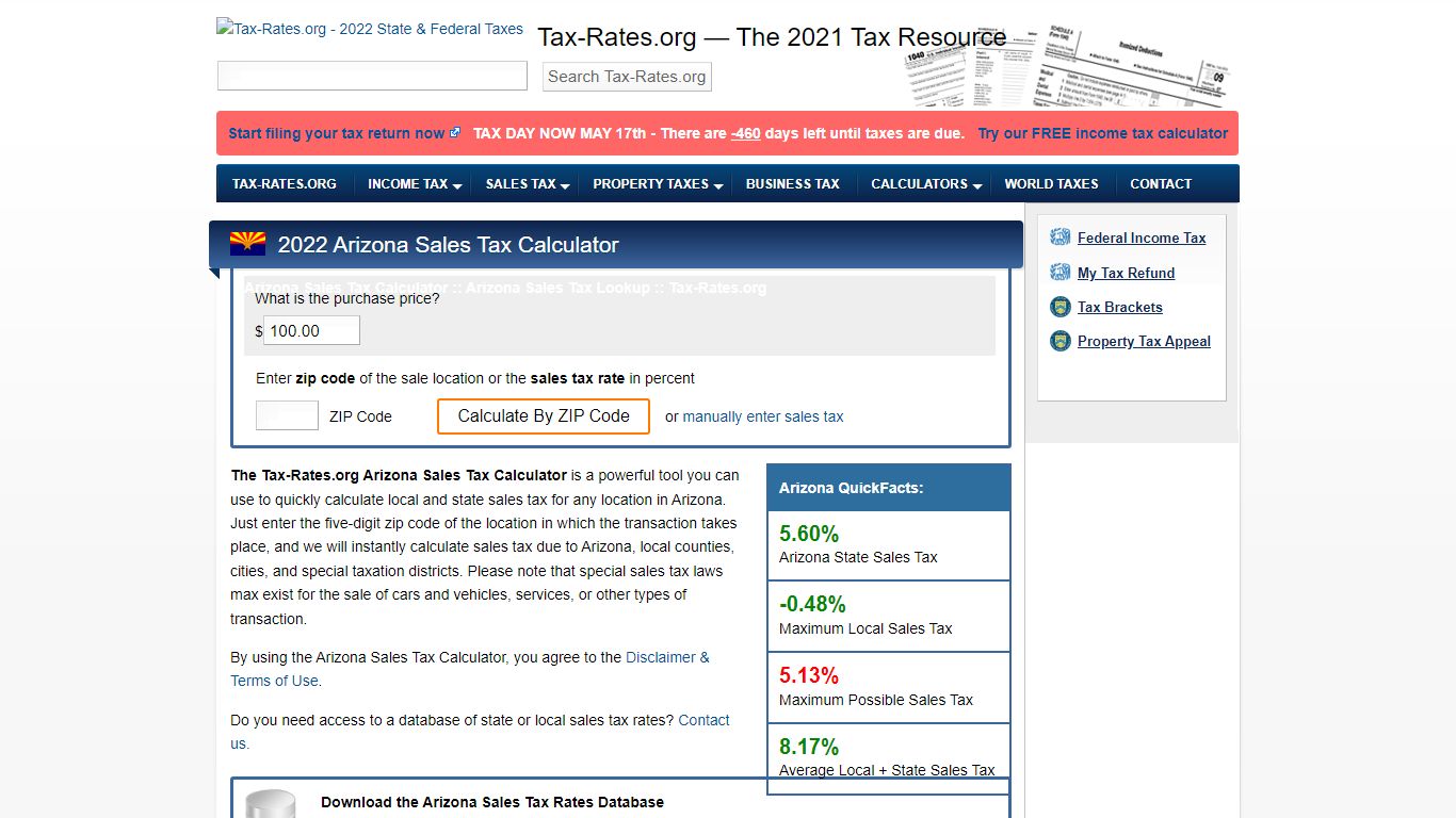 Arizona Sales Tax Calculator - Tax-Rates.org